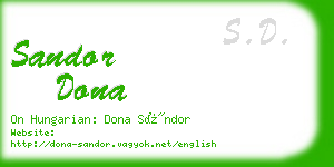 sandor dona business card